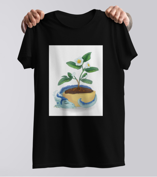 Tea Dragon Plant In Teacup With Blossoms And Leaves T-Shirt