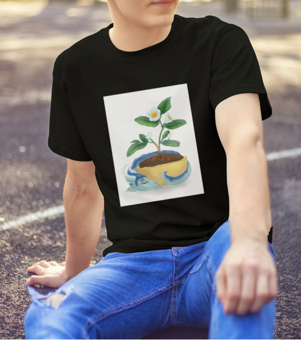 Tea Dragon Plant In Teacup With Blossoms And Leaves T-Shirt
