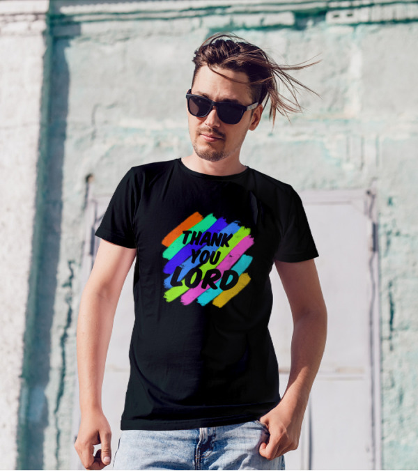 Thank You Lord Rainbow Brush Strokes T-Shirt