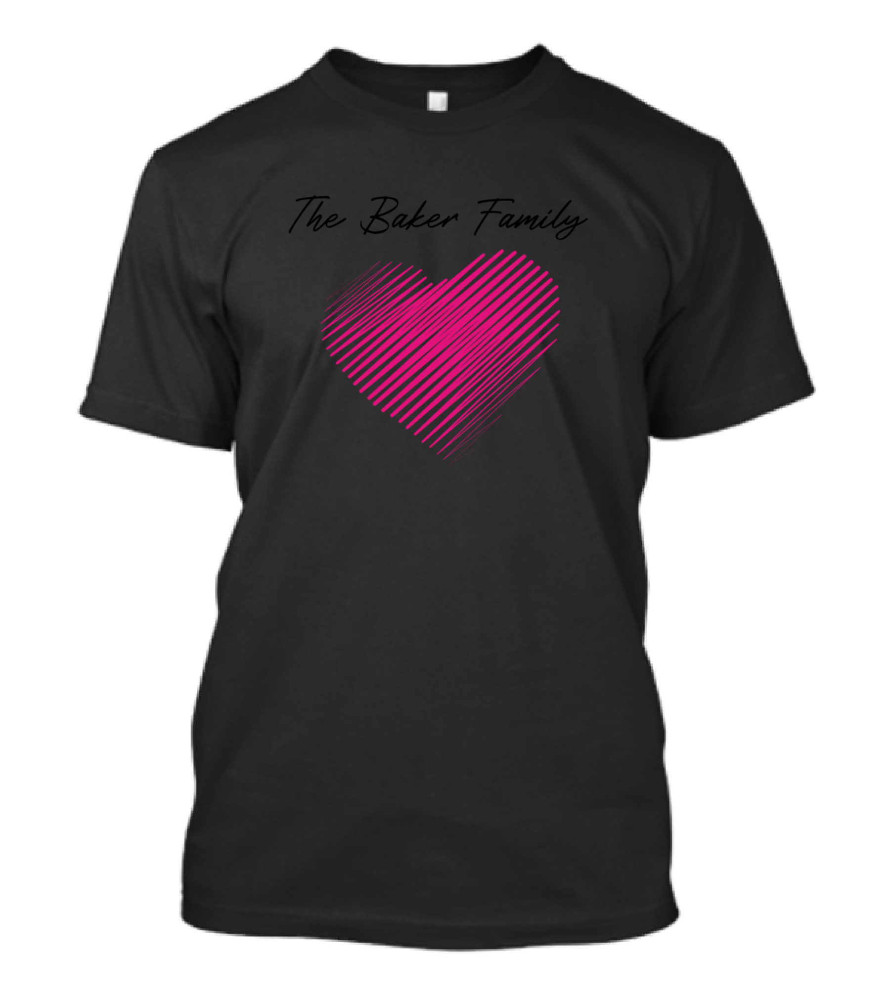The Baker Family Heart Love My Family Name Birthday T-Shirt