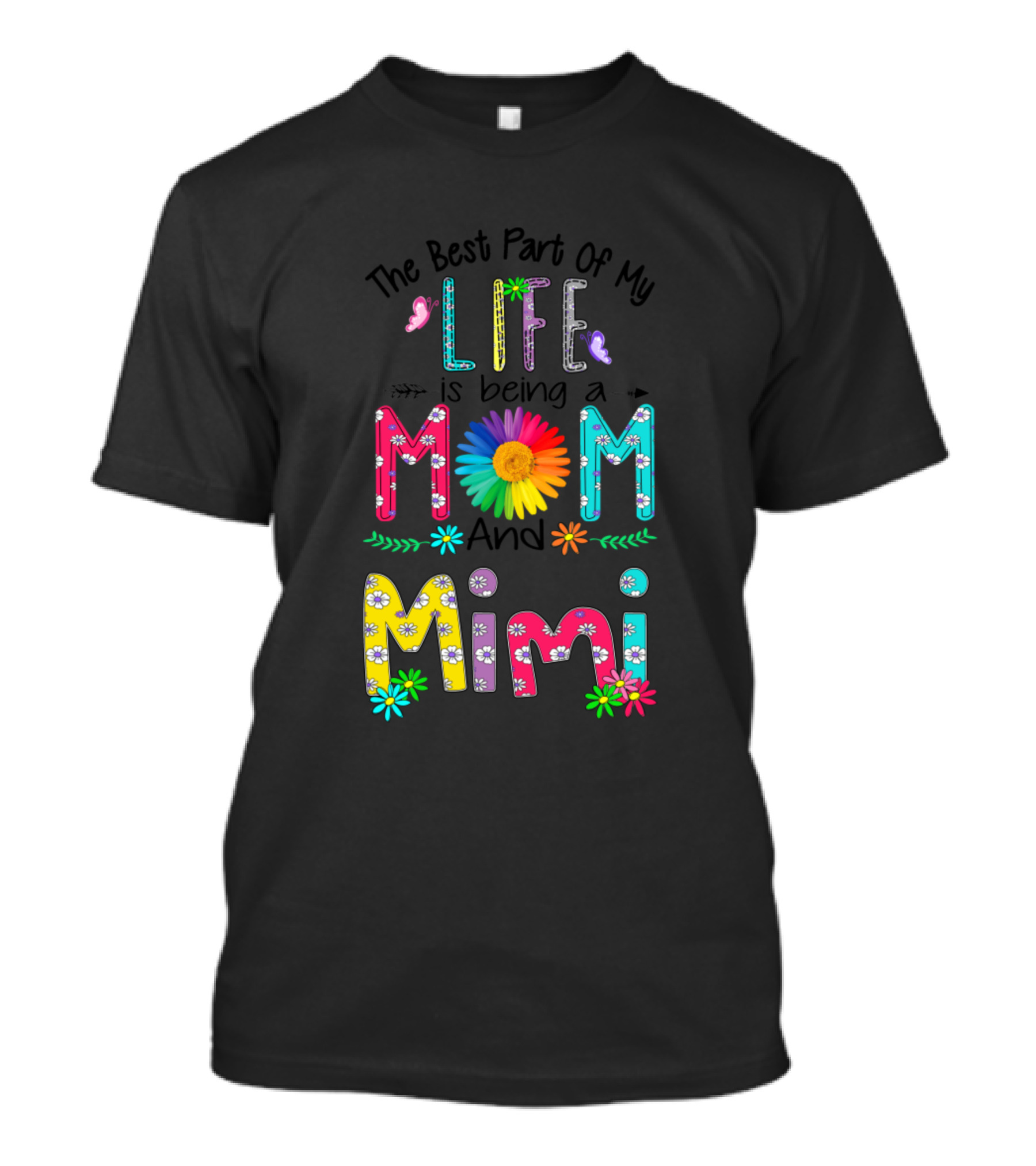 The Best Part Of My Life Is Being A Colorful Floral Mom And Mimi T-Shirt
