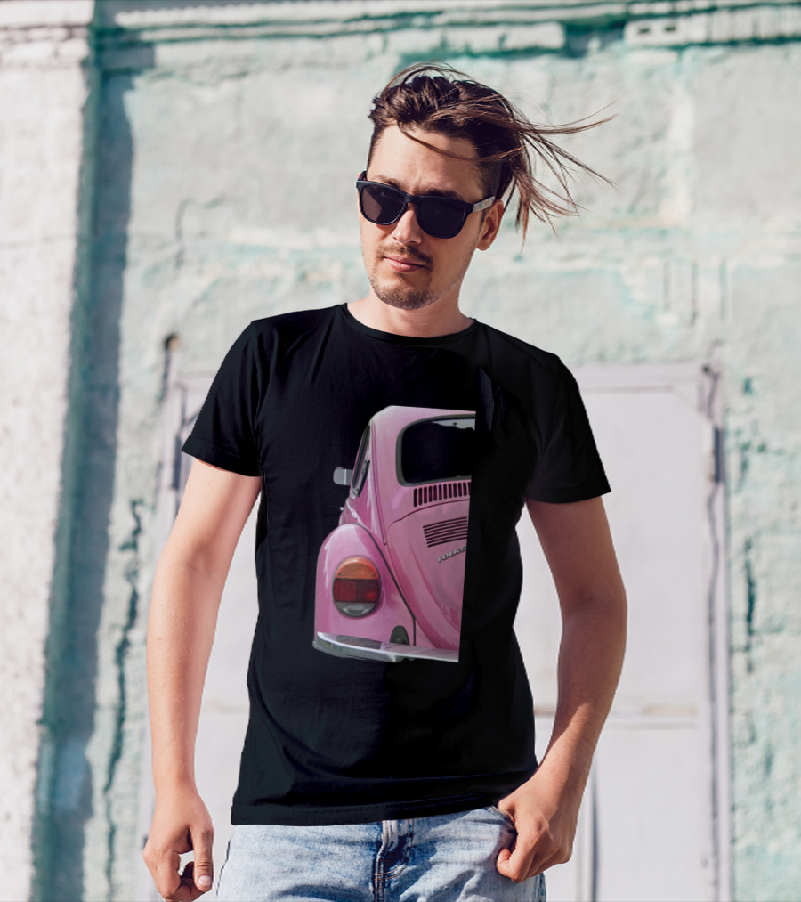 Volkswagen Beetle Pink Minimalist Rectangle T-Shirt