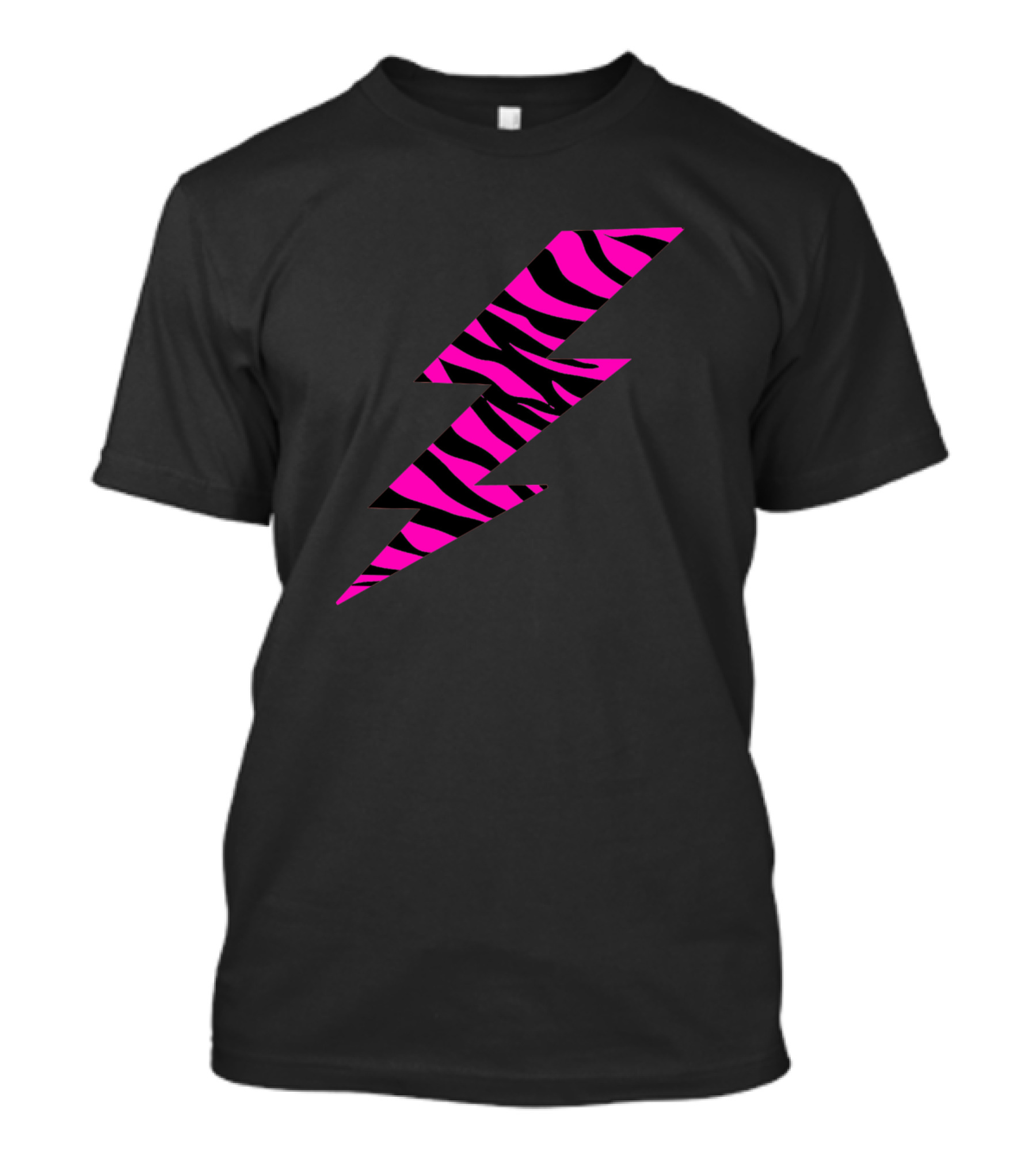 Tiger Striped Hot Pink Lightning Bolt T-Shirt