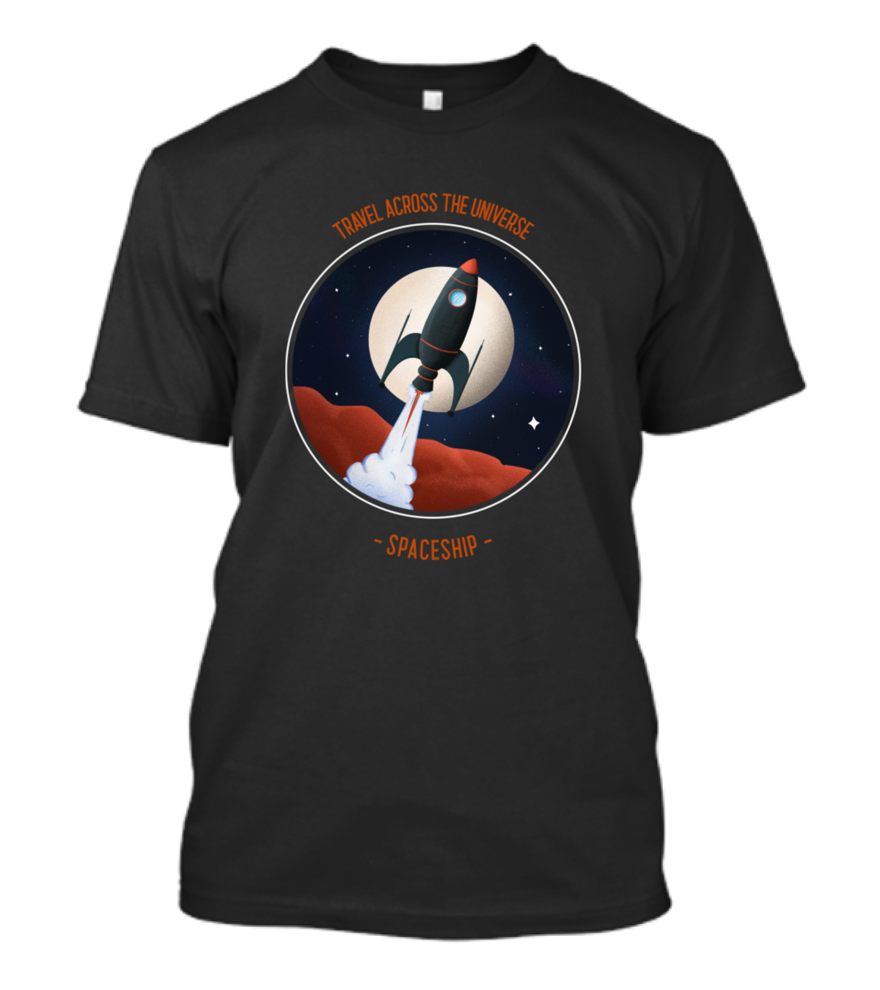 Travel Across The Universe Spaceship Retro T-Shirt