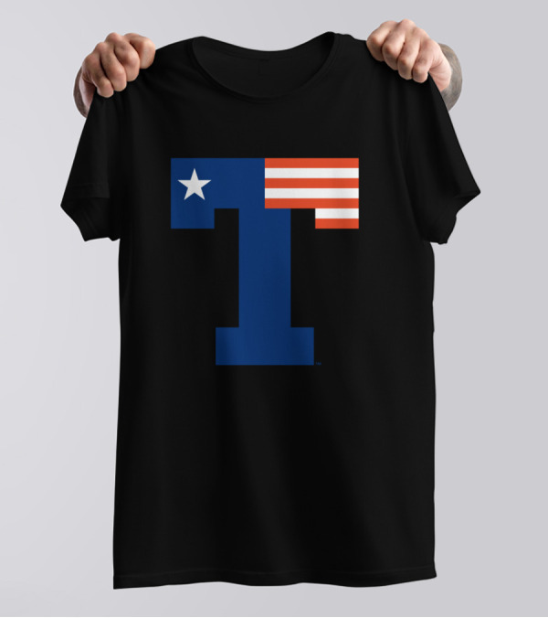 Tyler Patriots T Logo With Star And Stripes T-Shirt