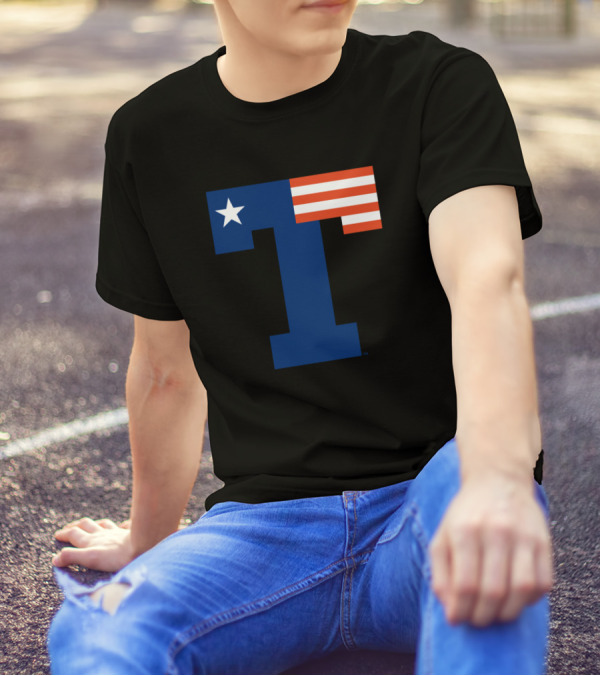 Tyler Patriots T Logo With Star And Stripes T-Shirt