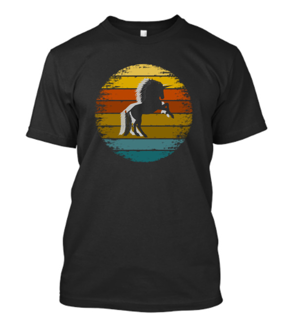 Unicorn Hunting Season Retro Sunset T-Shirt