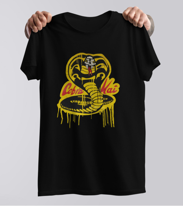 Vintage Cobra Kai Dripping Yellow Cobra T-Shirt