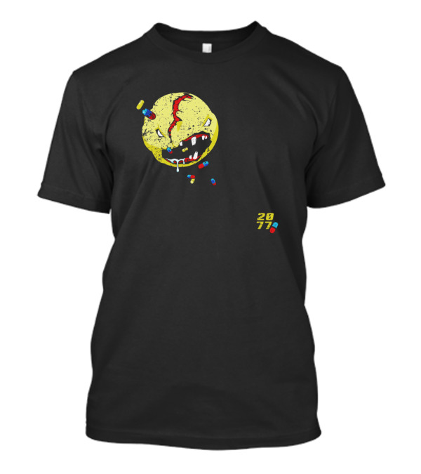Vs 2077 Pills Cracked Yellow Face T-Shirt