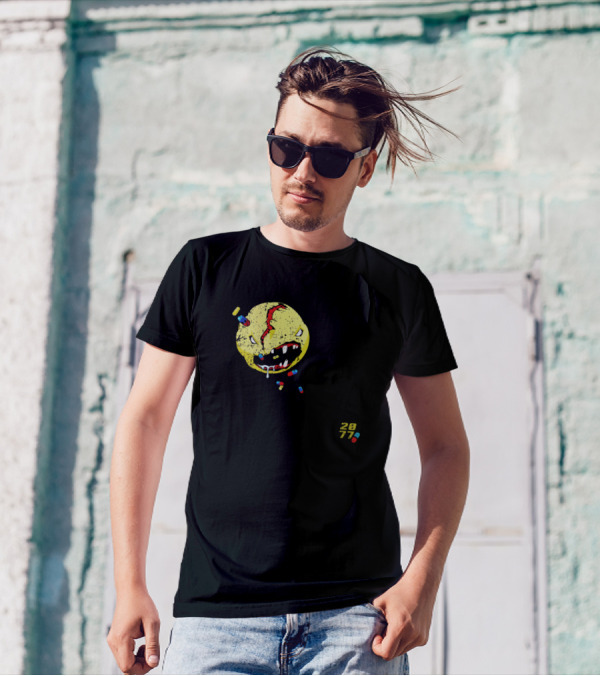 Vs 2077 Pills Cracked Yellow Face T-Shirt
