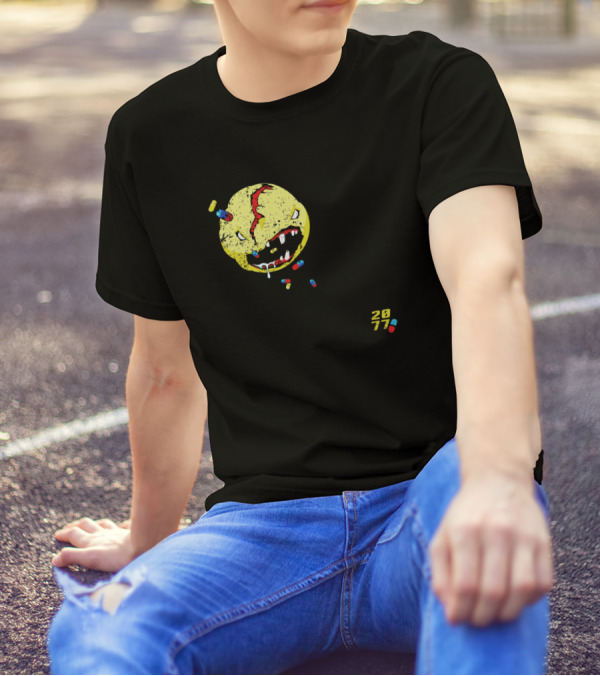 Vs 2077 Pills Cracked Yellow Face T-Shirt