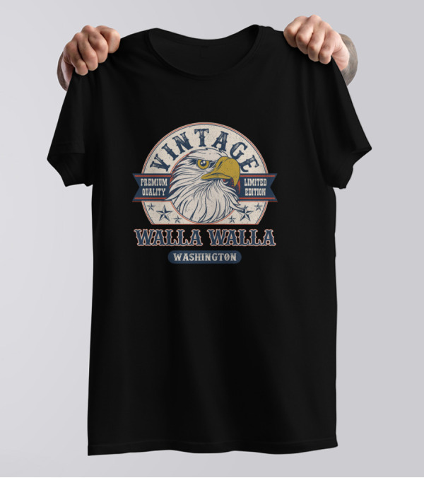 Vintage Eagle Walla Walla Washington Premium Quality T-Shirt