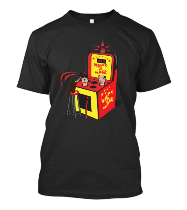 Whac A Male Arcade Machine With Cartoon Characters And Hammer T-Shirt