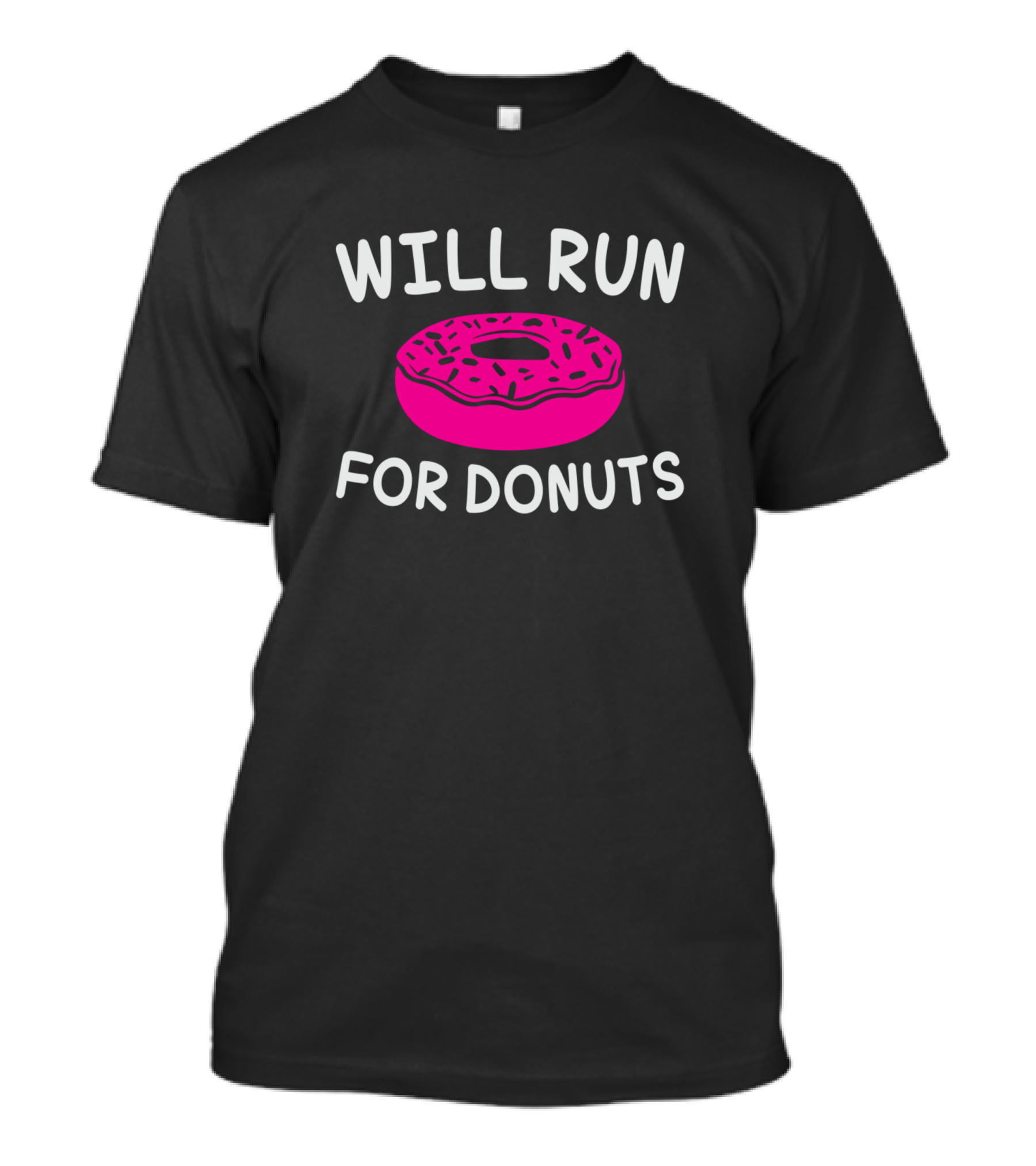 WILL RUN FOR DONUTS Pink Icing T-Shirt
