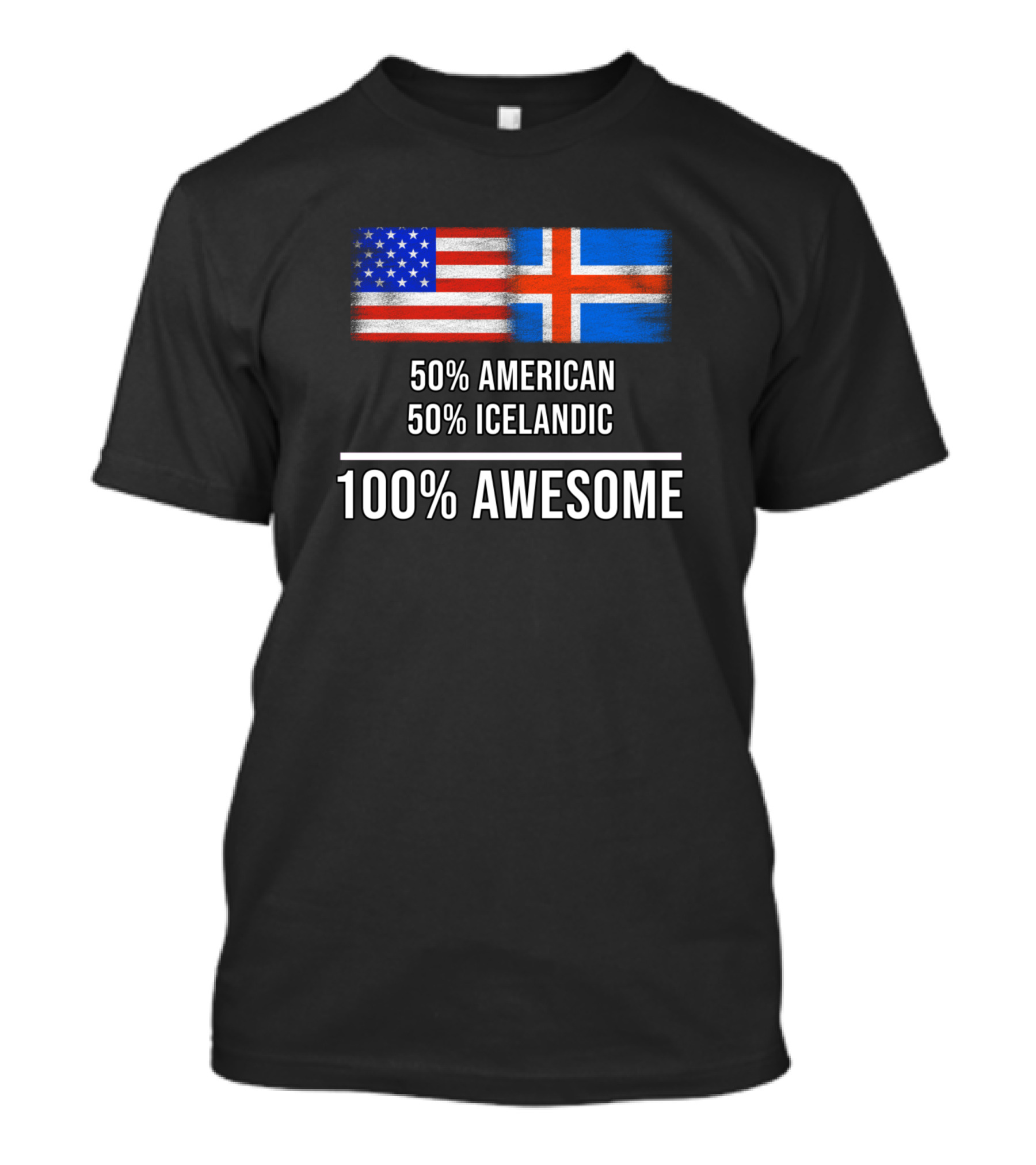 50 American 50 Icelandic 100 Percent Awesome Dual Heritage Pride Flags T-Shirt