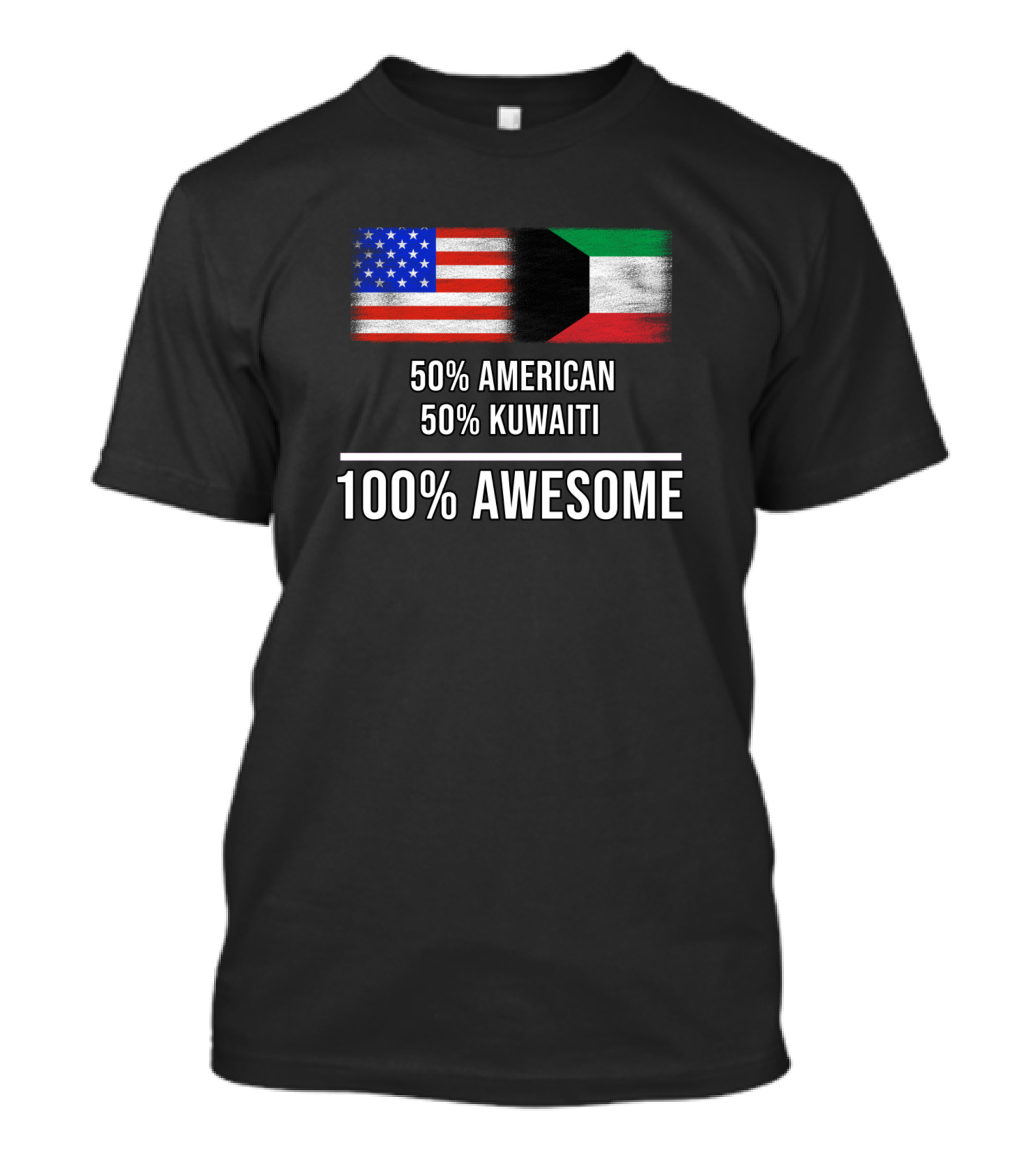 50 American 50 Kuwaiti 100 Awesome USA Kuwait Flags T-Shirt