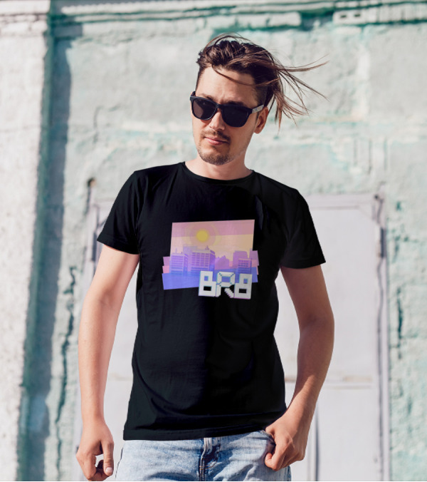 BRBGamer Chiffon Top Retro City Sunset Gaming Parenthood T-Shirt