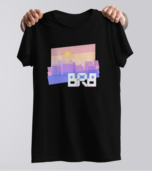 BRBGamer Chiffon Top Retro City Sunset Gaming Parenthood T-Shirt