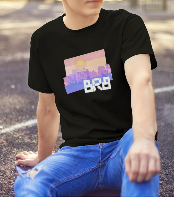 BRBGamer Chiffon Top Retro City Sunset Gaming Parenthood T-Shirt