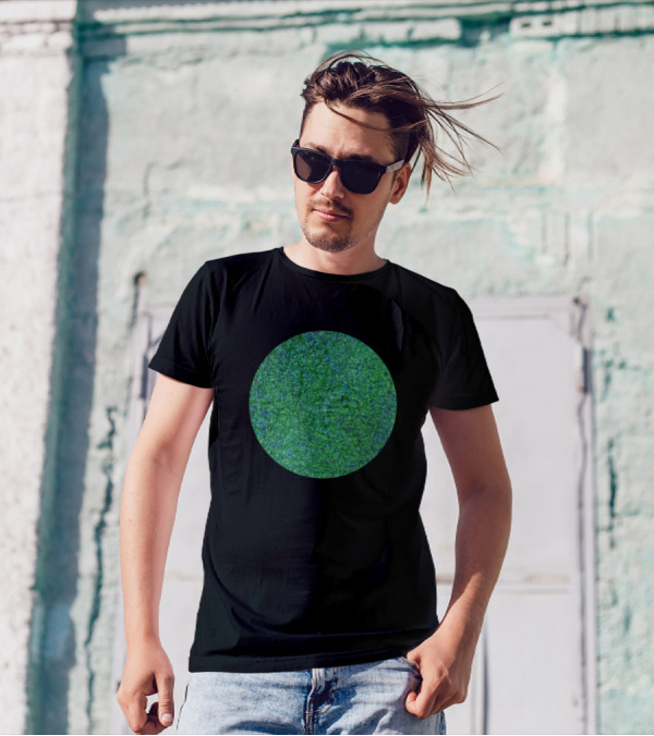 Algae Green Texture Circle T-Shirt