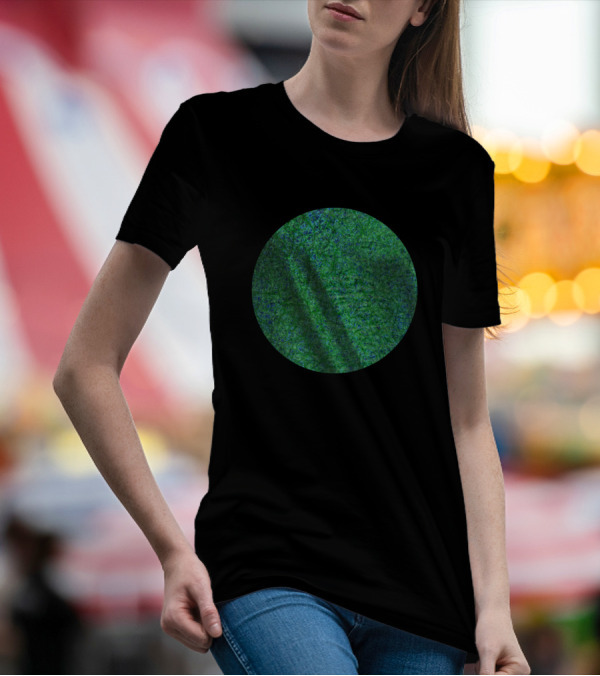 Algae Green Texture Circle T-Shirt