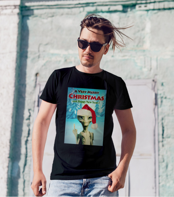 A Very Merry Christmas And Happy New Year Alien Holiday Humor T-Shirt
