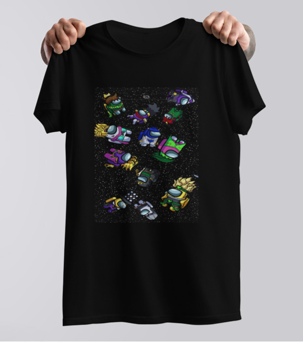 Among Us Meme Anime Character Parody In Space T-Shirt