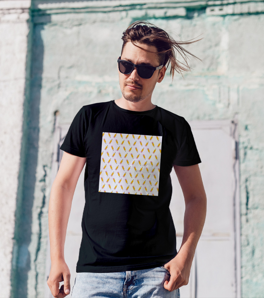 Back To School Pencils Pattern Neck Gaiter English Teacher T-Shirt
