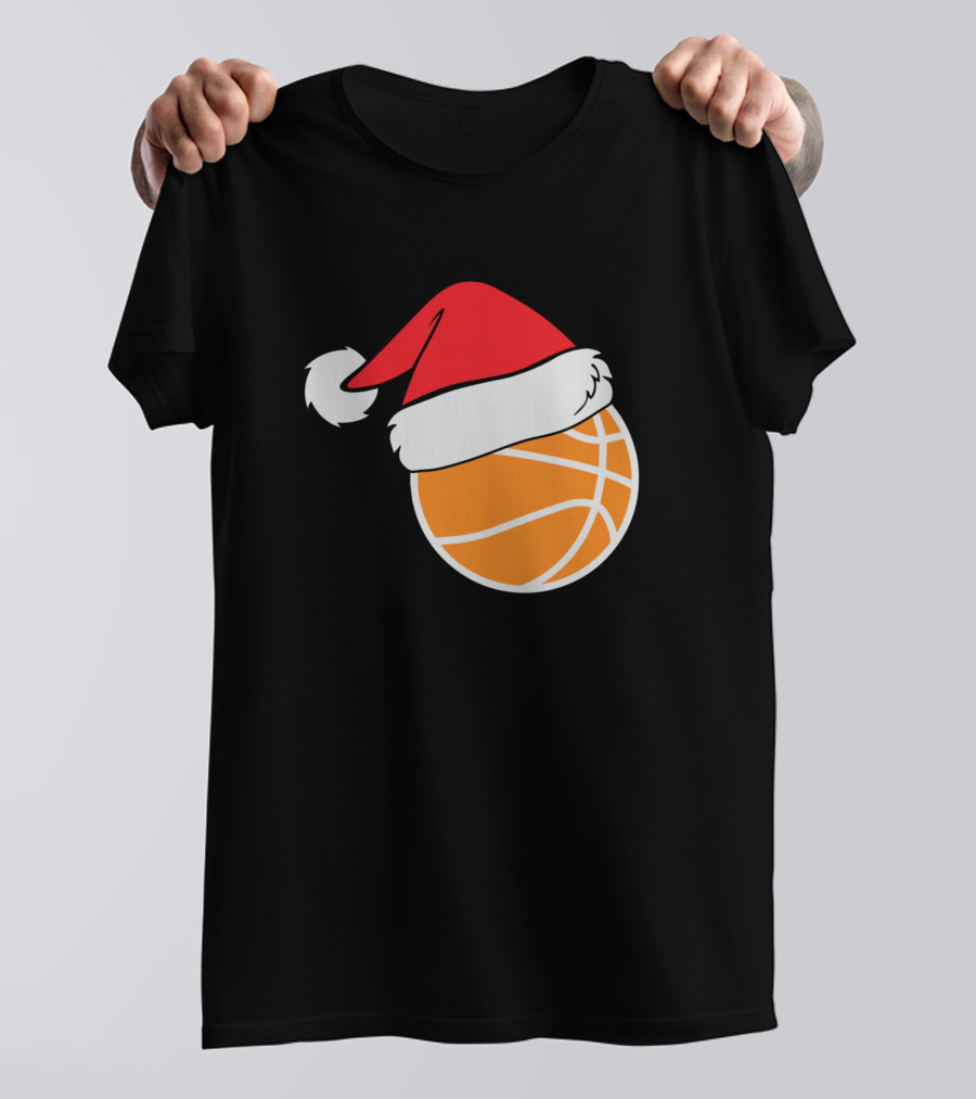 Basketball Santa Christmas Hat T-Shirt