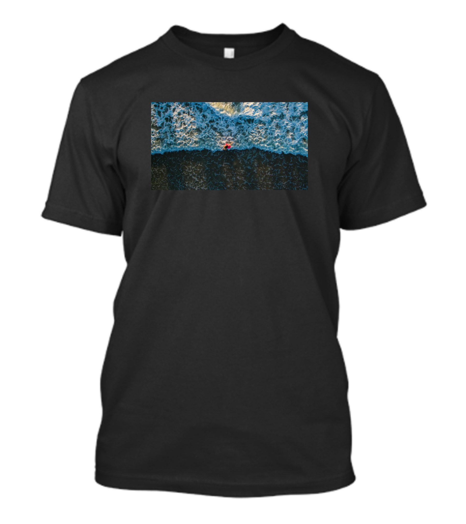 Beach Coast Shore Sea Ocean Waves Aerial Perspective T-Shirt