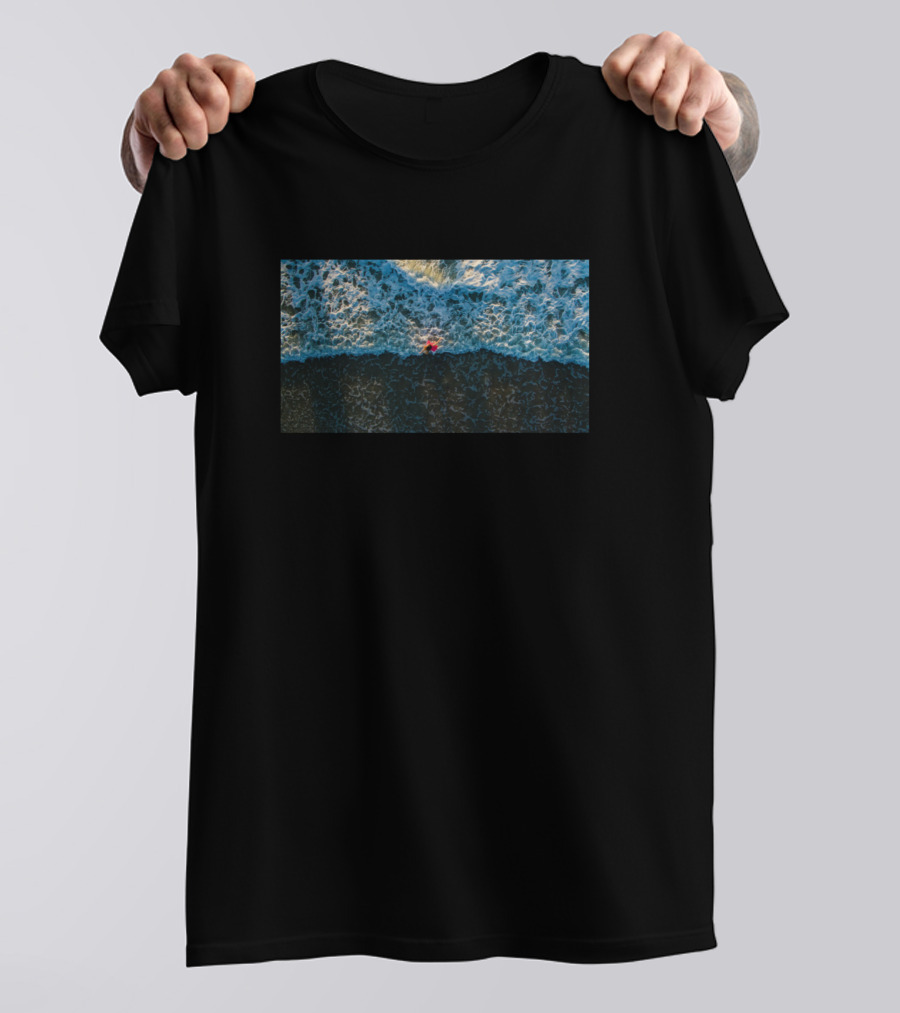 Beach Coast Shore Sea Ocean Waves Aerial Perspective T-Shirt