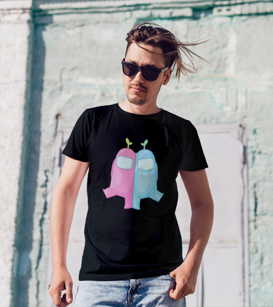 Bestfriend Pink Blue Among Us Crewmates Duo T-Shirt