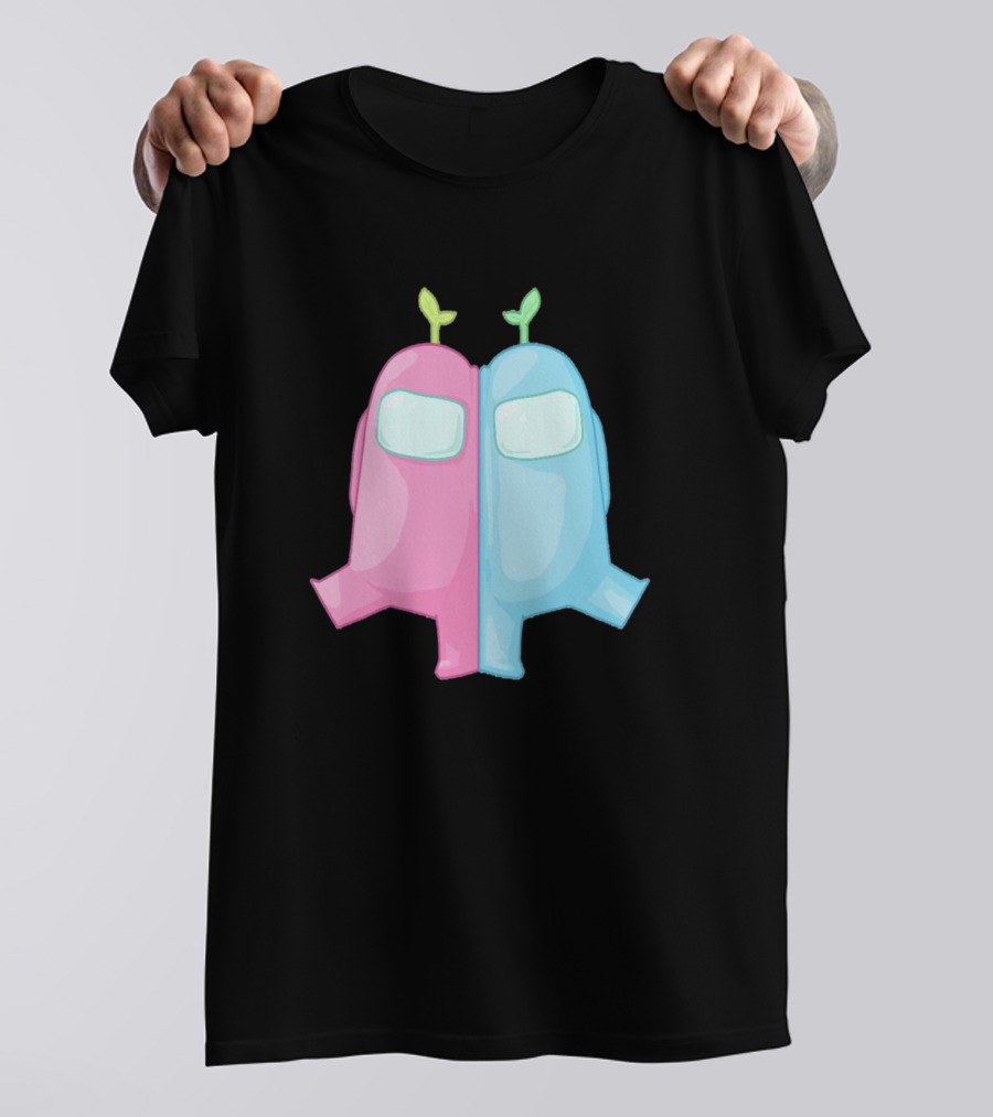 Bestfriend Pink Blue Among Us Crewmates Duo T-Shirt