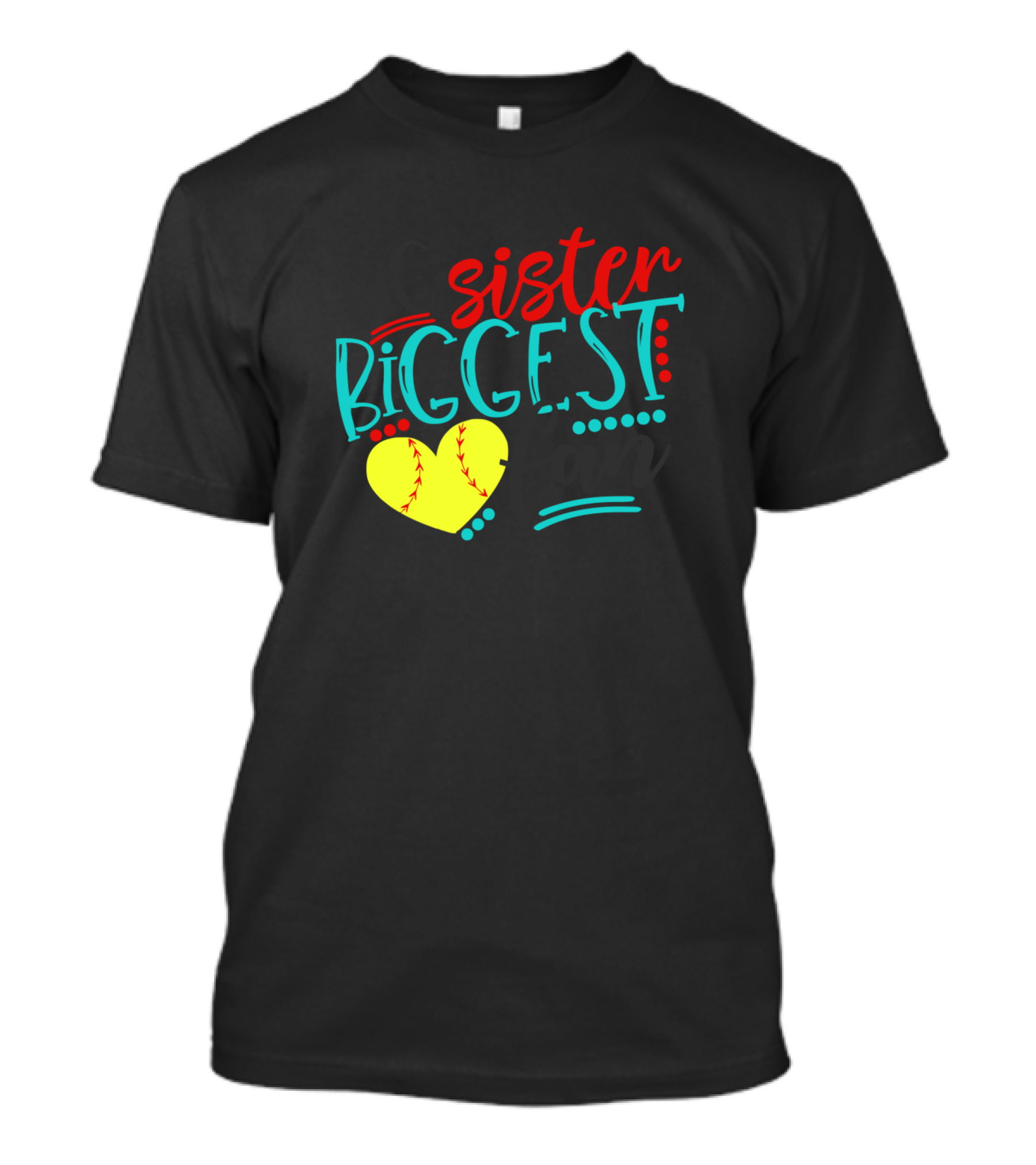 Big Sister Biggest Fan Baseball Heart T-Shirt