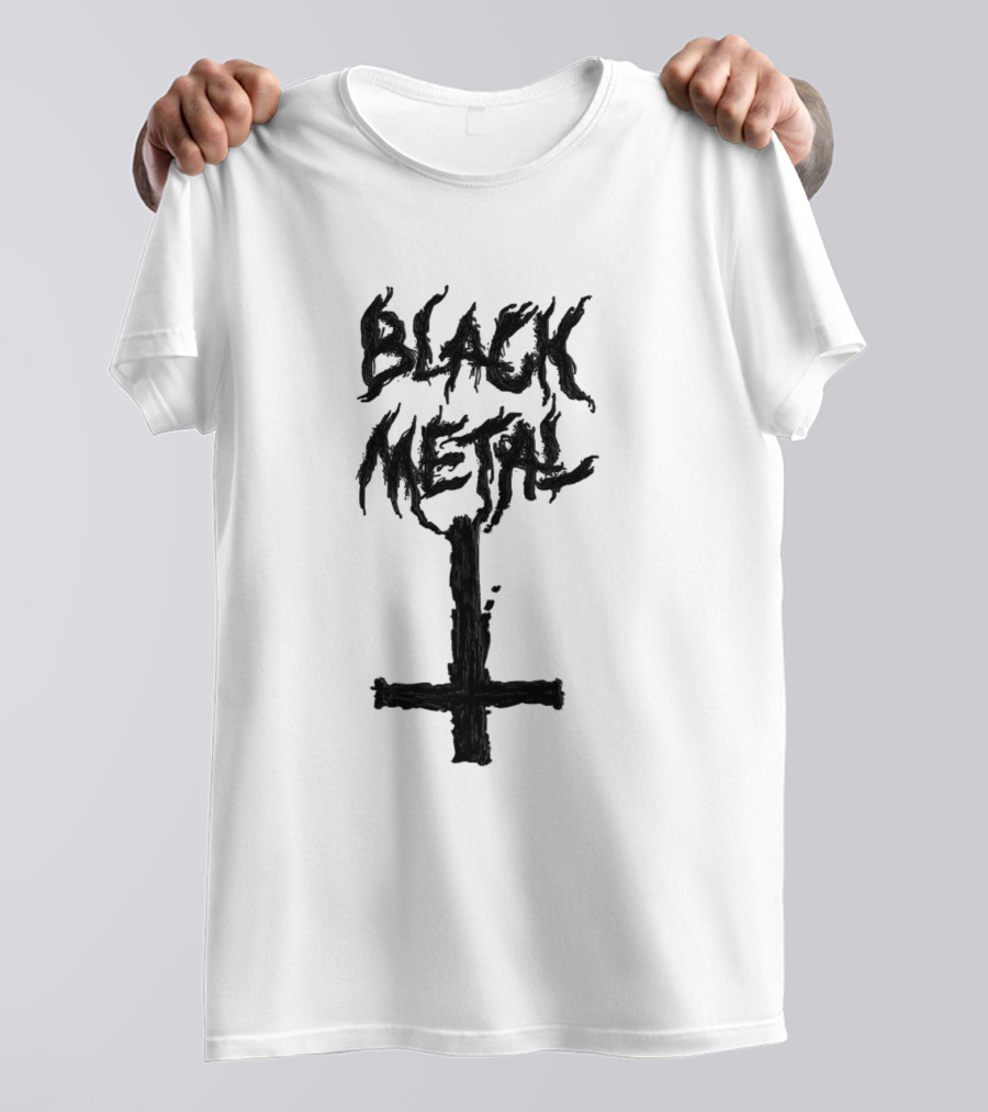 Black Metal Inverted Cross T-Shirt