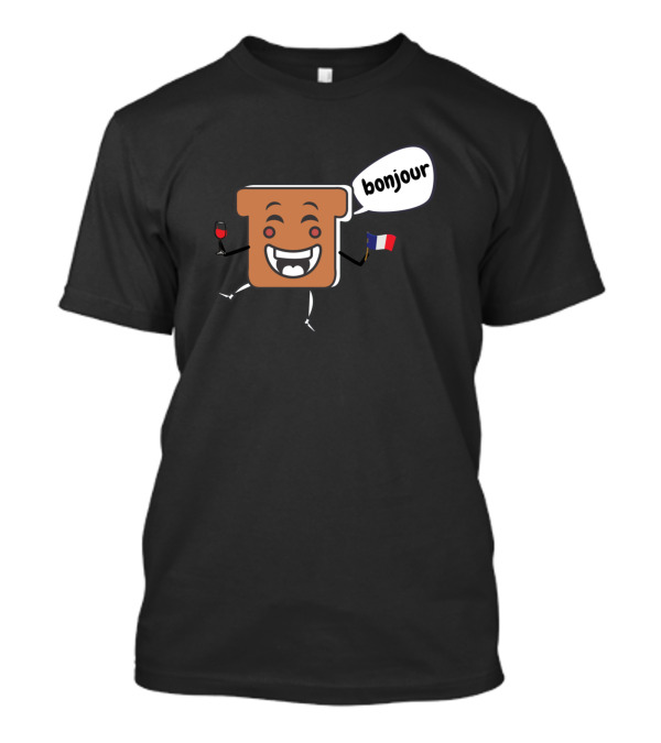 Bonjour Toast French Flag Wine Greetings T-Shirt