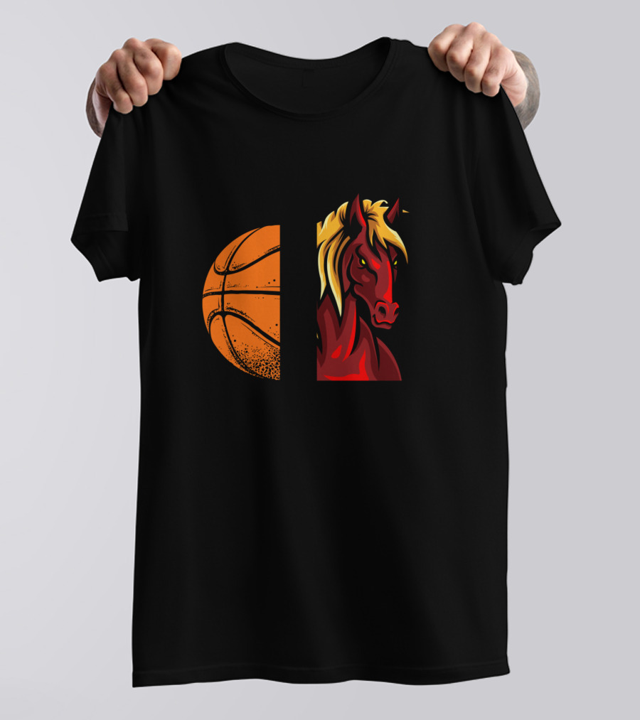 Broncos Basketball Team Logo With Horse And Ball T-Shirt