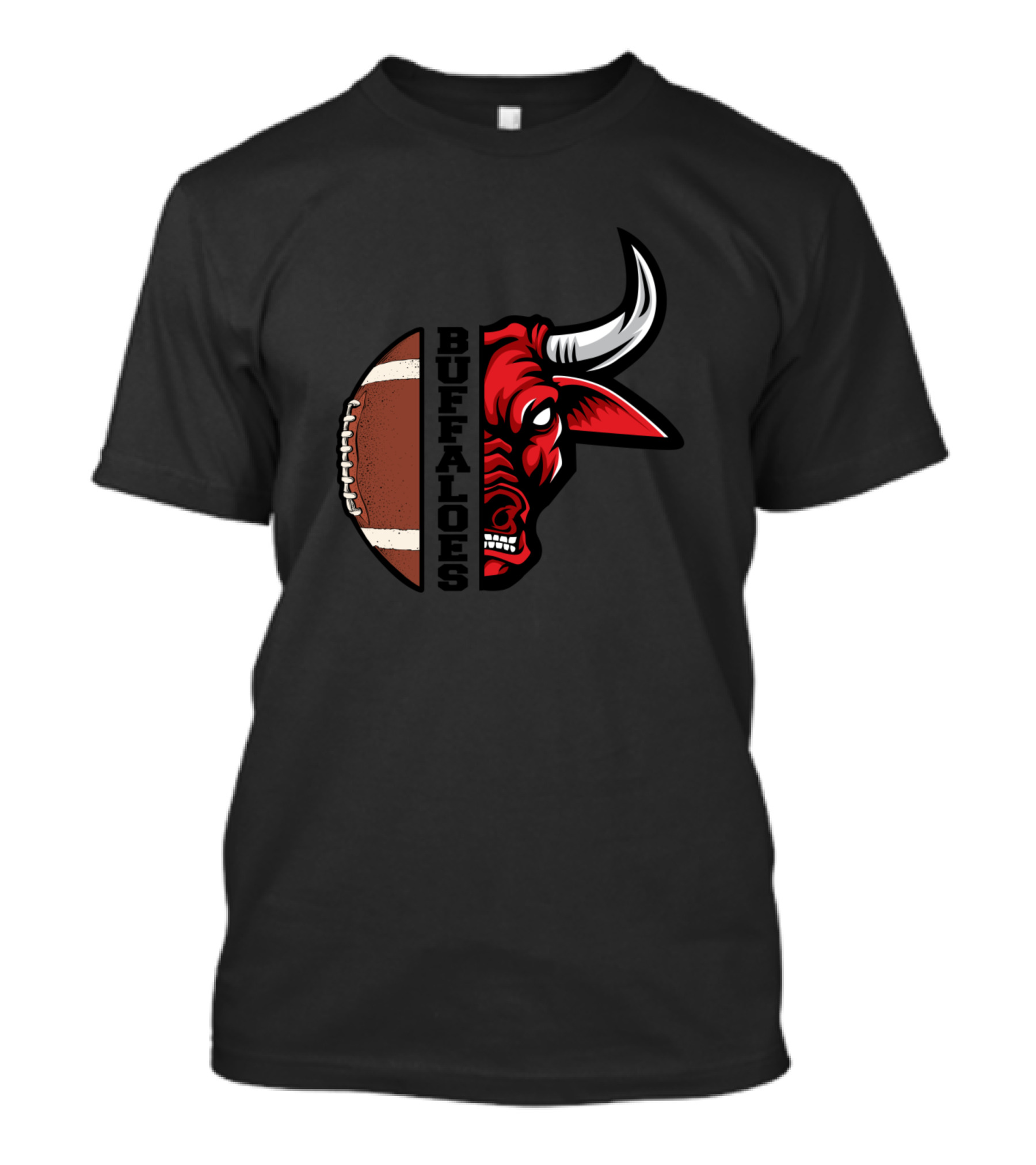 Buffaloes Football Red Bull Half Football T-Shirt