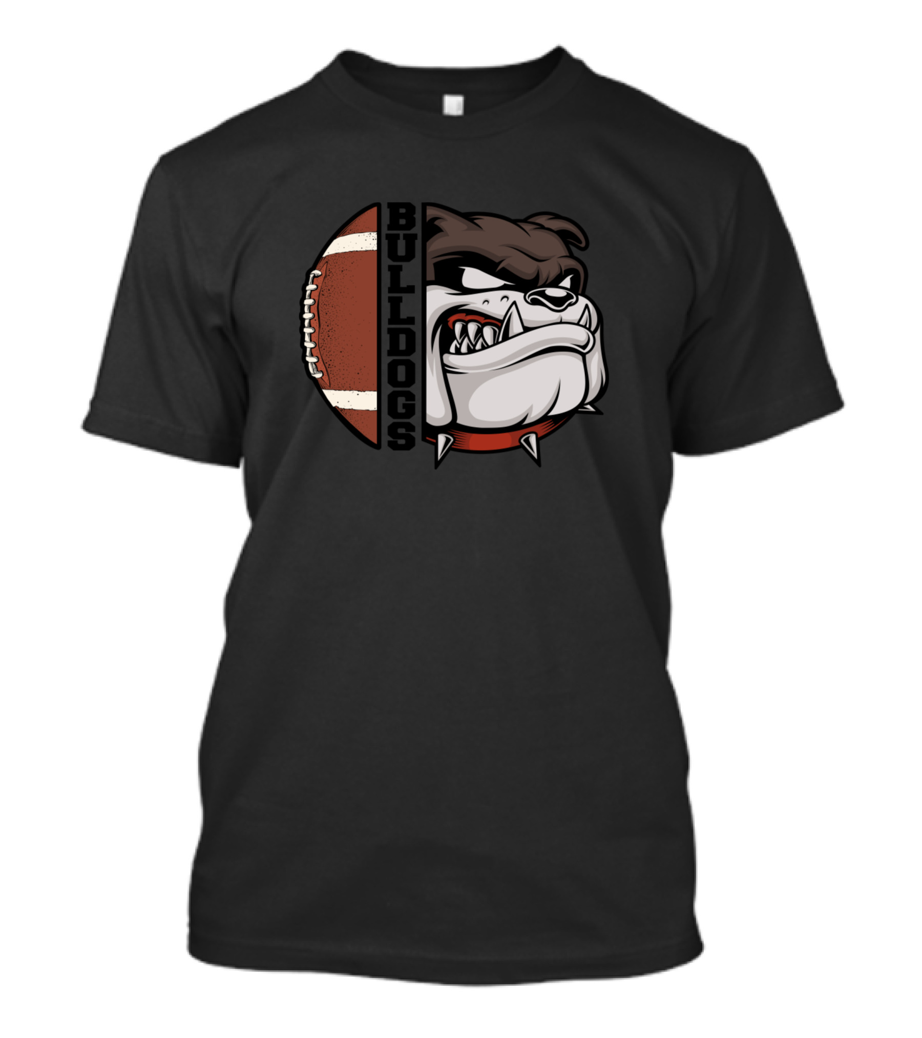 Bulldogs Football Fierce Mascot Gridiron Half Ball T-Shirt