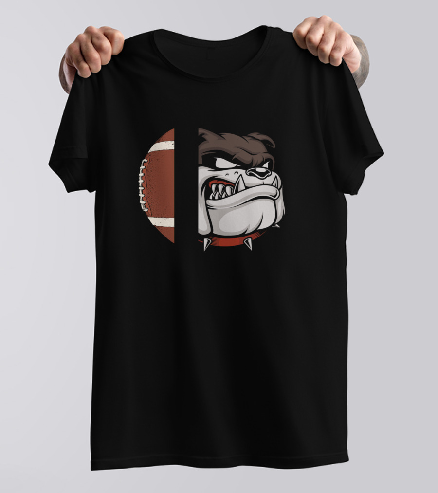 Bulldogs Football Fierce Mascot Gridiron Half Ball T-Shirt