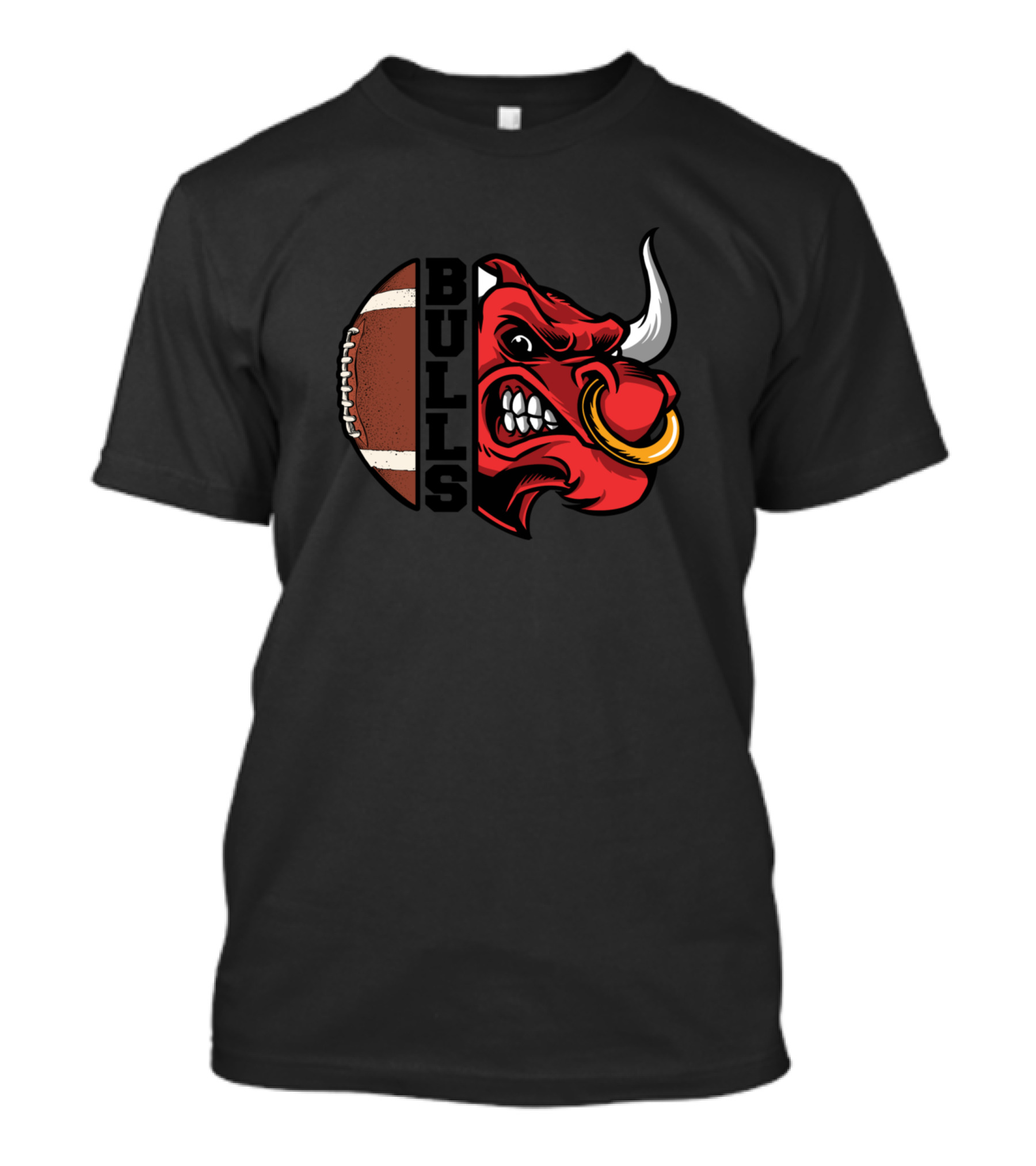 Bulls Football Angry Bull And Football T-Shirt