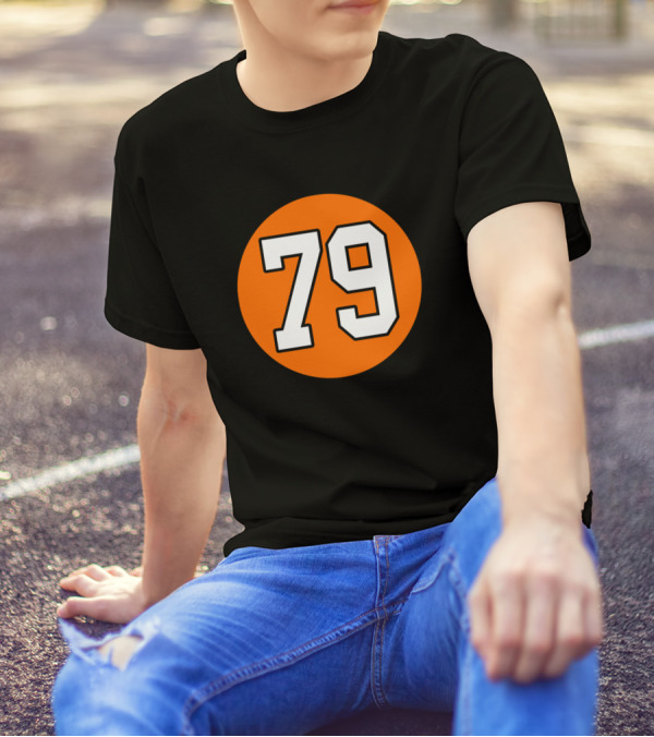 Carter Hart Number 79 Orange Circle T-Shirt
