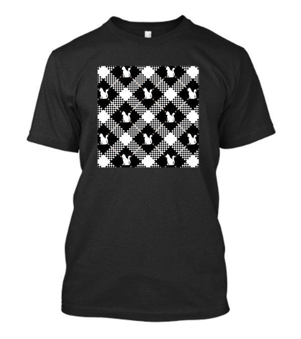 Plaid Cat Pattern T-Shirt
