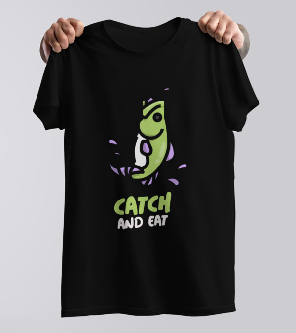 Catch And Eat Fishing Cartoon Fish T-Shirt
