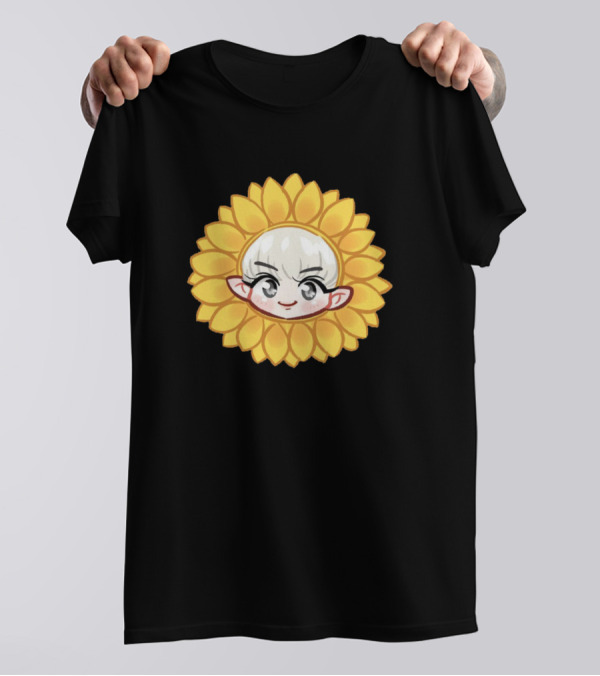 Chanyeol Exo Sunflower Head Cartoon T-Shirt