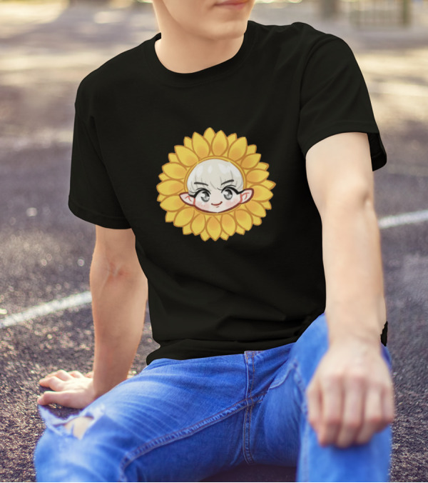 Chanyeol Exo Sunflower Head Cartoon T-Shirt