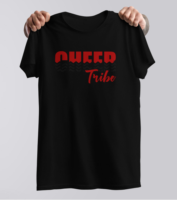 Cheer Tribe Bold Red And Black Zigzag Text T-Shirt