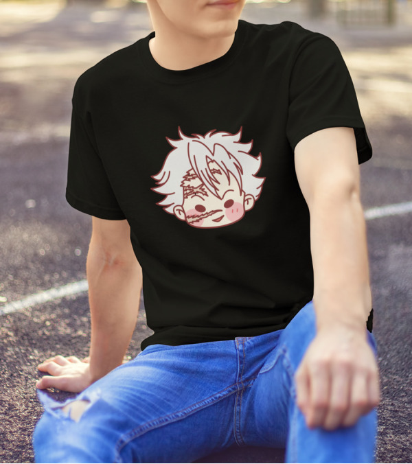Chibi Hashira Sanemi Scars Coloured Ver Anime Character Face T-Shirt