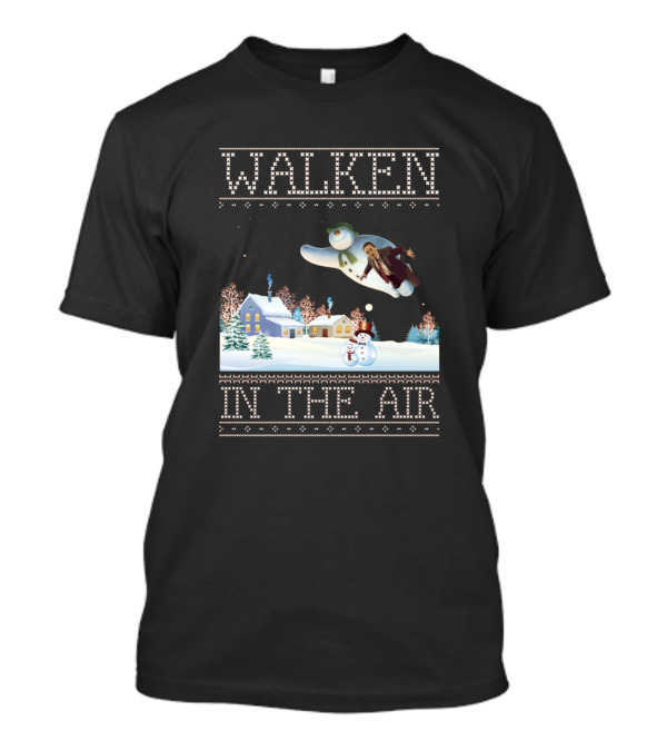 Walken In The Air Snowman Scene Winter Holiday T-Shirt