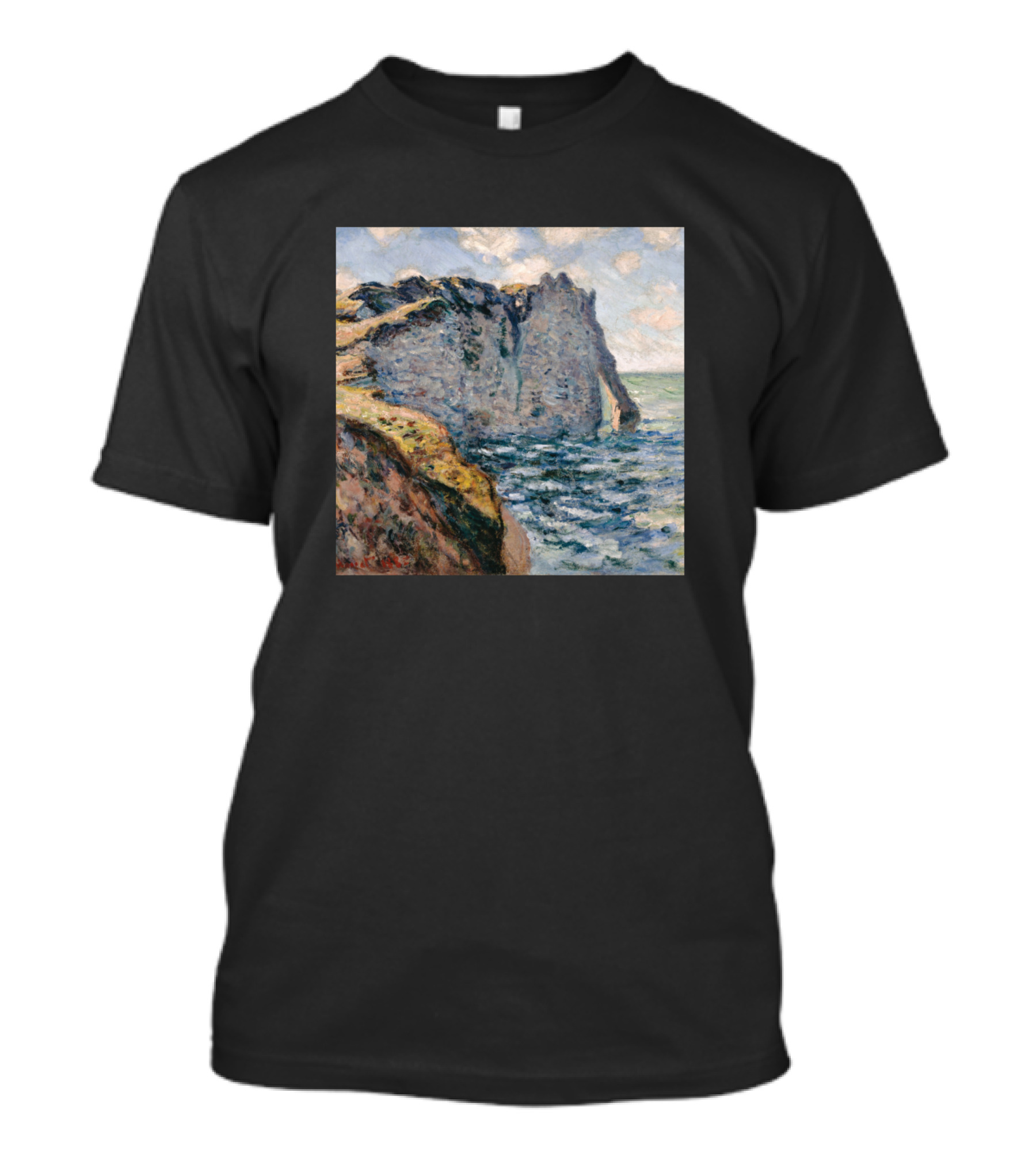 Claude Monet Neck Gaiter The Cliff Of Aval Etretat Painting Scene T-Shirt